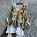 Floral Embroidered Japanese Art Linen Blend Tunic elevenforest