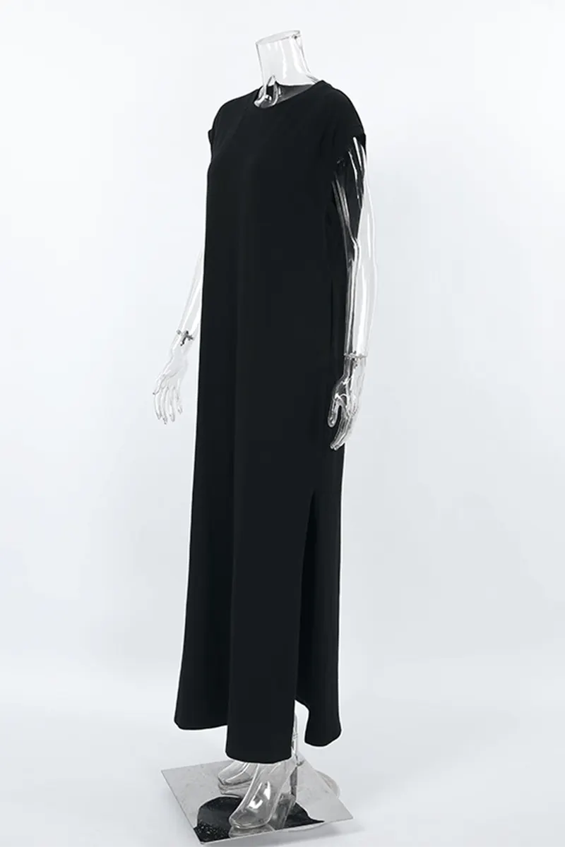 Street Pocket O Neck Vest Dresses