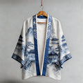 Japanese Ancient Landscape Art Linen Kimono elevenforest