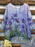 Women's Flower Print Short Sleeve Top elevenforest