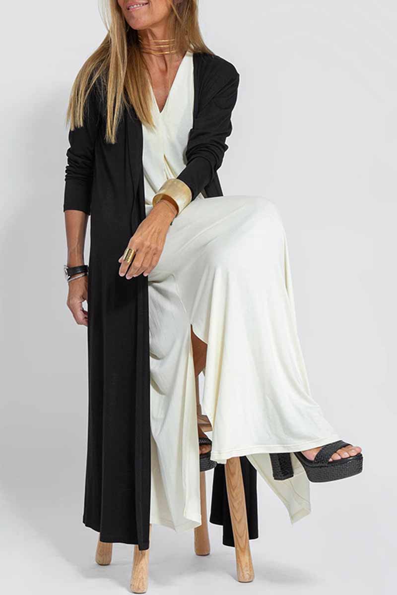 Street Slit Cardigan Collar Outerwear