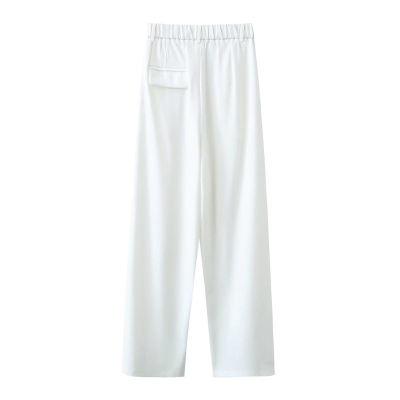 Autumn Winter Irregular Asymmetric Blazer High Waist Wide Leg Pants Set