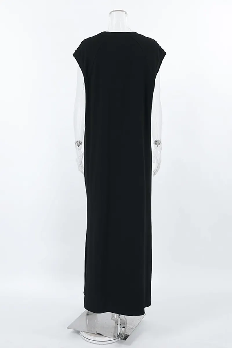 Street Pocket O Neck Vest Dresses