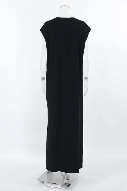 Street Pocket O Neck Vest Dresses