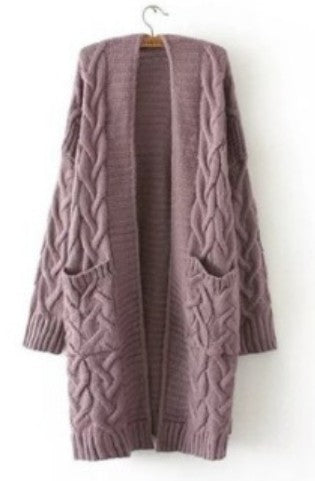 ’s Autumn Winter Twist Knitted Sweater Cardigan Coat
