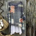 Vintage Patchwork Embroidery Art Linen Blend Blouse elevenforest