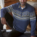 Vintage Contrasting Color Geometry  Jacquard Half Zip Collar Sweater elevenforest