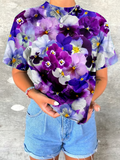 Women's Alzheimer's Awareness Floral Print T-shirt elevenforest