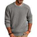 Men's Solid Color Long-sleeved Crew Neck Casual Sweater elevenforest
