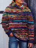 Men's Vintage Colorful Marled Chunky Cozy Hooded Sweater elevenforest