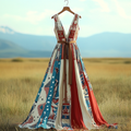 Women's Vintage Independence Day Patchwork Sleeveless Dress elevenforest