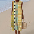Women's Vintage Geometry Stripes Print Casual Dress elevenforest