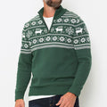 Men's Vintage Christmas Elk Snowflake Sweater elevenforest