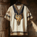 Ancient Egyptian Masks And Ankh Art Linen Shirt elevenforest