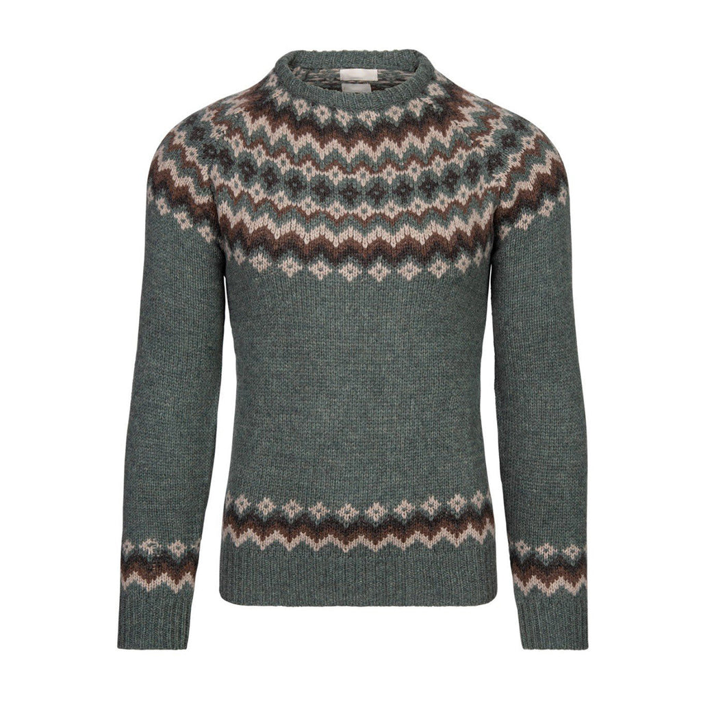 Vintage Lambswool Knit Jacquard Crew Neck Sweater（Unisex） elevenforest