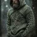 Mystical Norse Mythology Tree Of Life Men's Chunky Knit Hooded Sweater elevenforest
