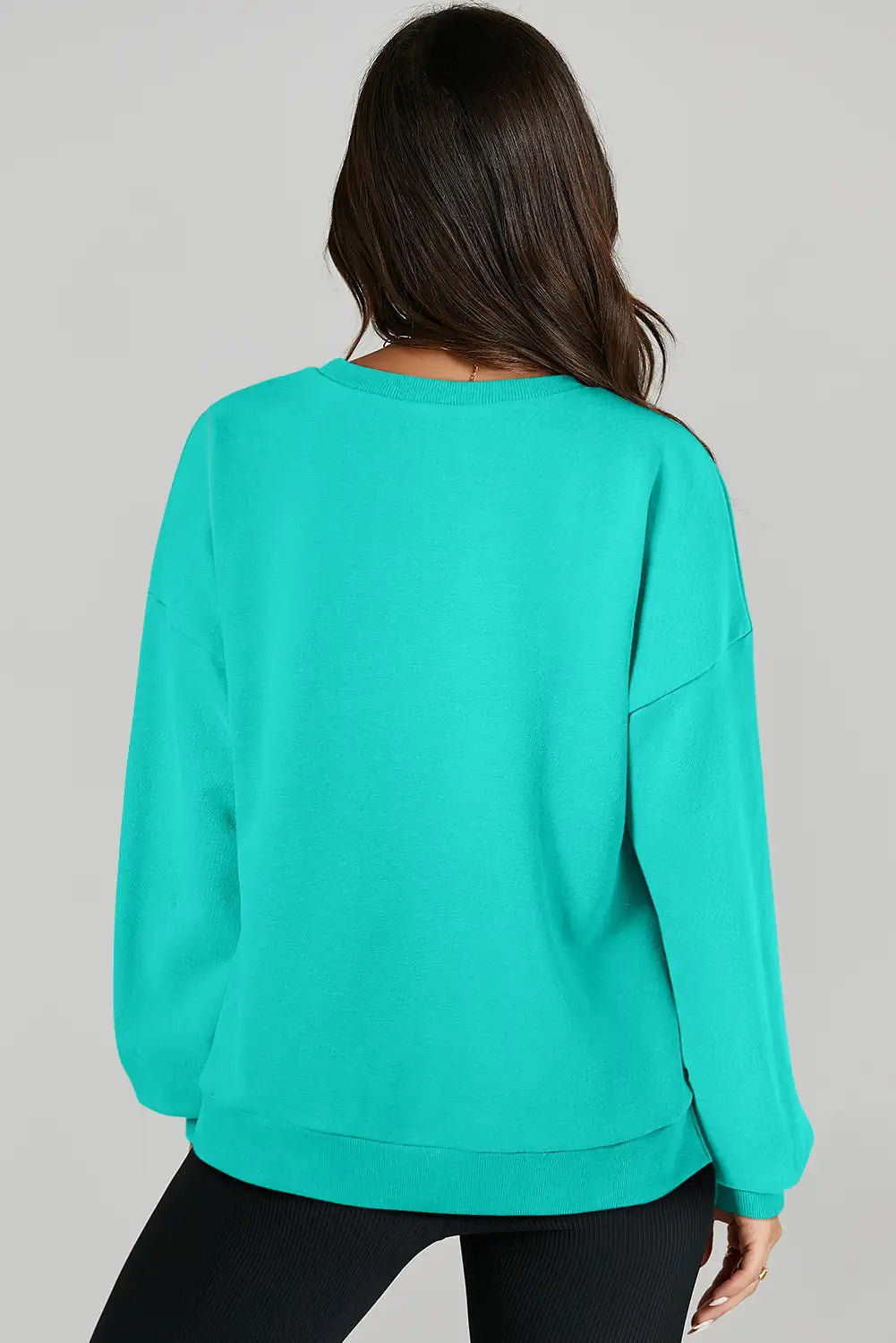 Aruba Blue High Low Hem Sweatshirt