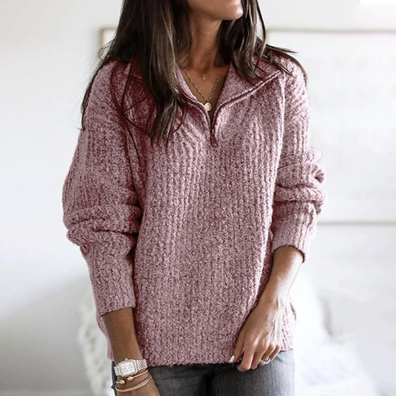Vintage Zip Pullover Long Sleeve Sweater elevenforest