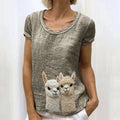 Comstylish Lovely Fuzzy Alpaca Embroidered Linen Shirt
