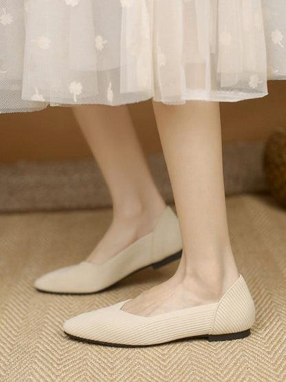 Color Square-toe Flats Shoes