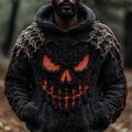 Halloween Devil Smiling Face Knitted Hooded Sweater elevenforest
