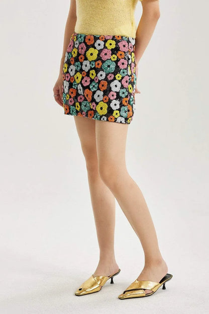 Sequin High Waist Mini Skirt