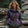 Women's Classic Viking Tree Of Life With Celtic Knot Art Gradient Comfort Hoodie elevenforest