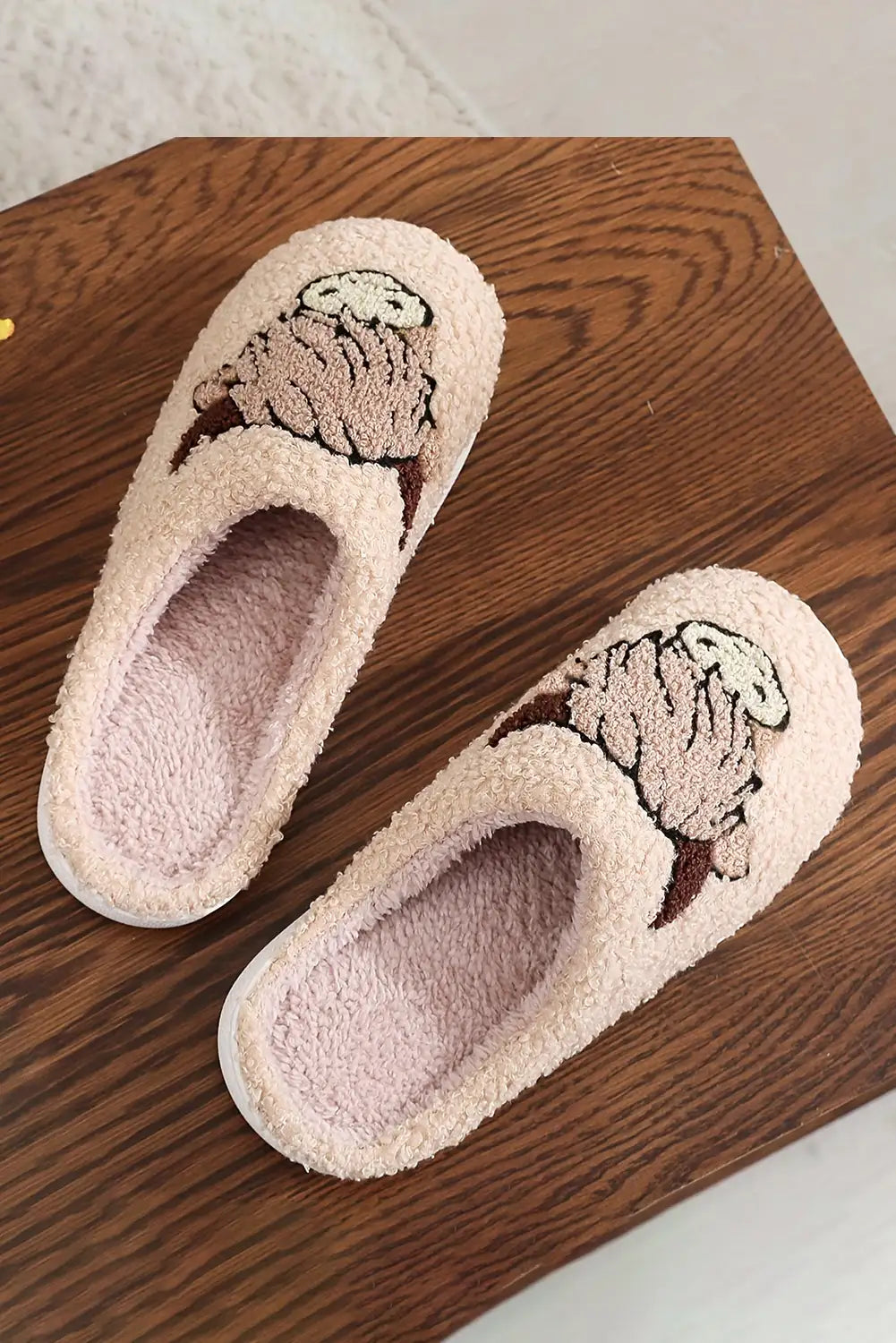 Cozy Parchment Animal Plush Slippers