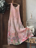 Vintage Oil Painting Floral Print Women's Vest Dress elevenforest