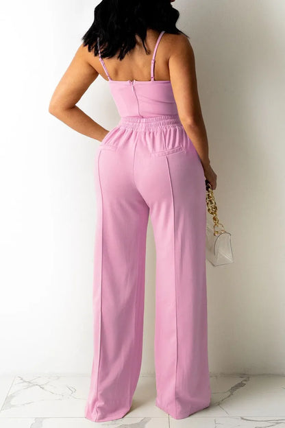 Vests Pants Spaghetti Strap Sleeveless Two Pieces