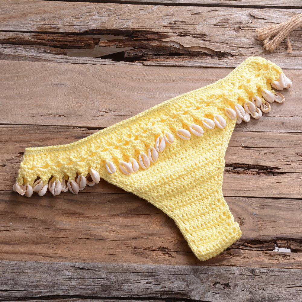 Personalized Hollow Out Cutout Beach Knitted Shell Pants for – Summer