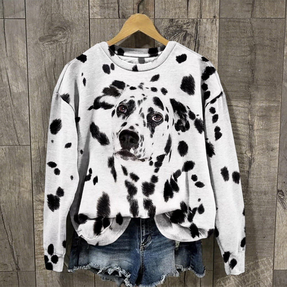 Comstylish Cute Dalmatian Pattern Vintage Comfy Sweatshirt