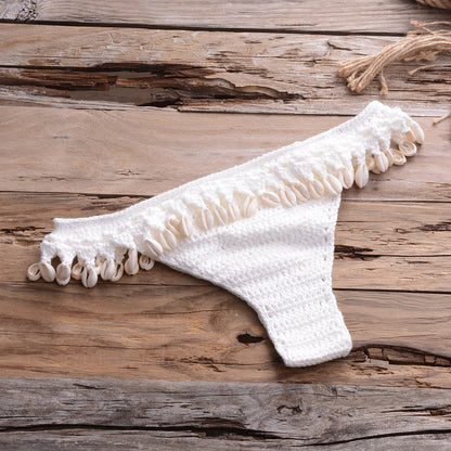Personalized Hollow Out Cutout Beach Knitted Shell Pants for – Summer