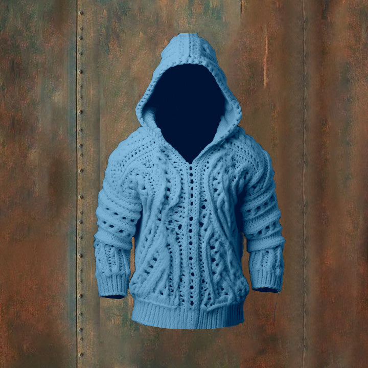 Vintage Fairman Island Sweater Pattern Knitted Hooded Sweater elevenforest