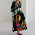 Women‘s Octopus Claw Colorful Linen Blend Maxi Dress elevenforest