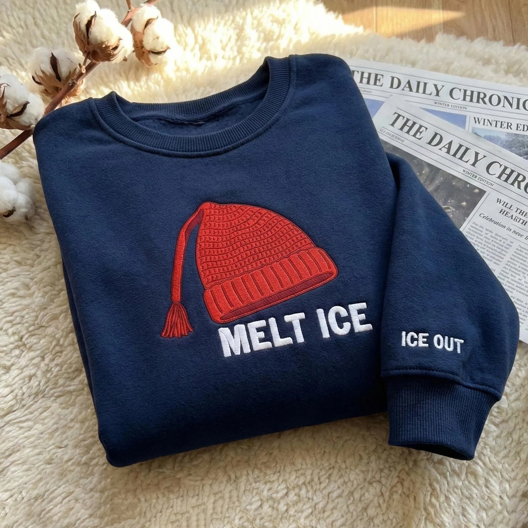 Comstylish Ice Out With Ice Melt Hat Cozy Sweatshirt