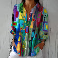 Comstylish Spring Geometric Abstract Art Women's Blouse