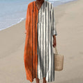 Women's Vintage Abstract Geometry Art Print Cotton Dress elevenforest