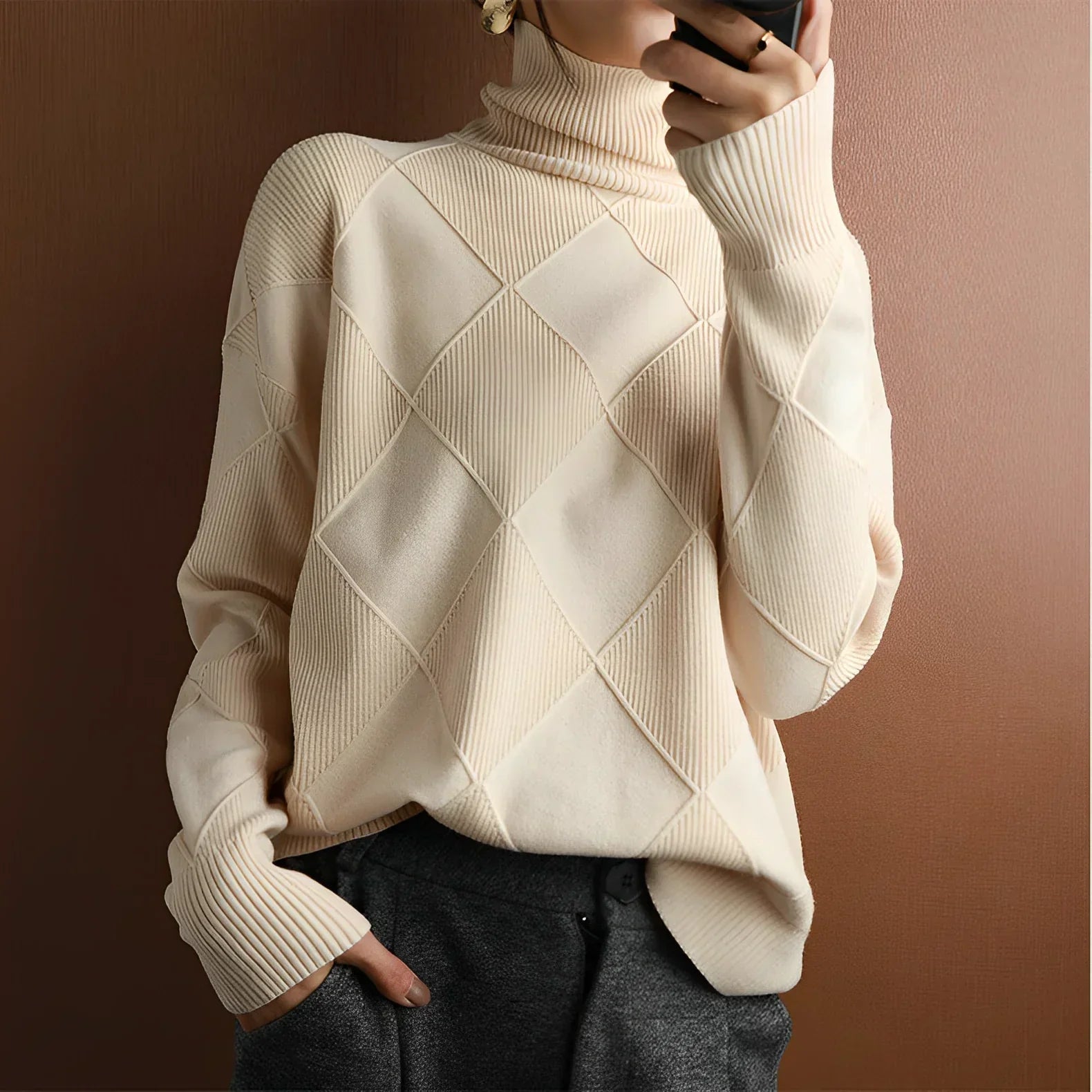 Oriana® | Structured turtleneck sweater