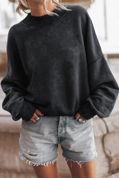 Black Drop Shoulder Sweatshirt