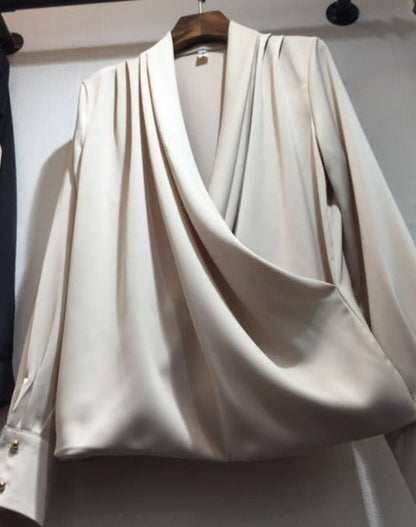 Adelina Satin Silk Blouse