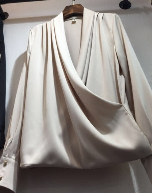 Adelina Satin Silk Blouse