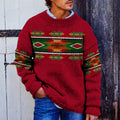 Christmas Ethnic Jacquard Iceland Crew Neck Sweater elevenforest
