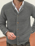Men's Vintage Crew Neck Cozy Sweater Cardigan artswardrobe
