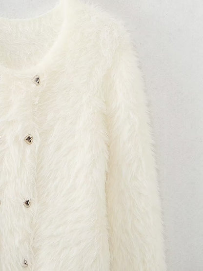 Gentle Mink Fur Sweater Coat: ’s Winter Knit Cardigan
