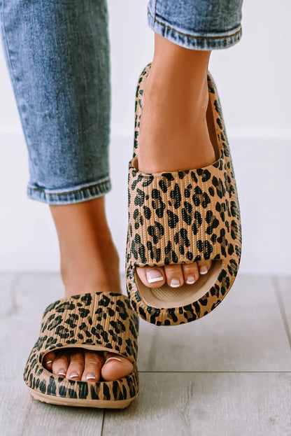 Leopard Print Thick Sole Slippers