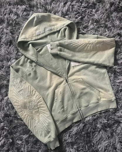 Dark Zipper Joined Hoodie