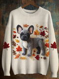 Comstylish Dachshund Maple Leaf Sweater