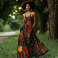 Vintage Tribal Print Women's Linen Sling Dress elevenforest