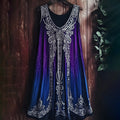 Vintage Viking Violet Gradient Pattern Comfy Tank Dress elevenforest